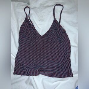 Red and blue striped tank from brandy melville
